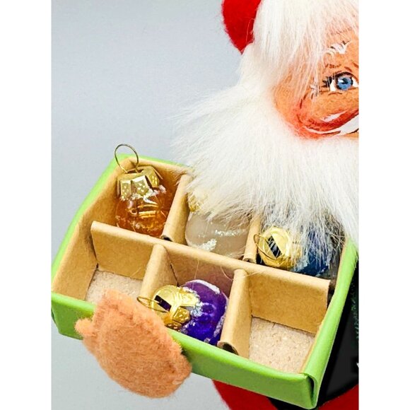 Annalee Santa with Box of Christmas Ornaments Mobilitee Doll Figure 8 inch - Picture 3 of 10